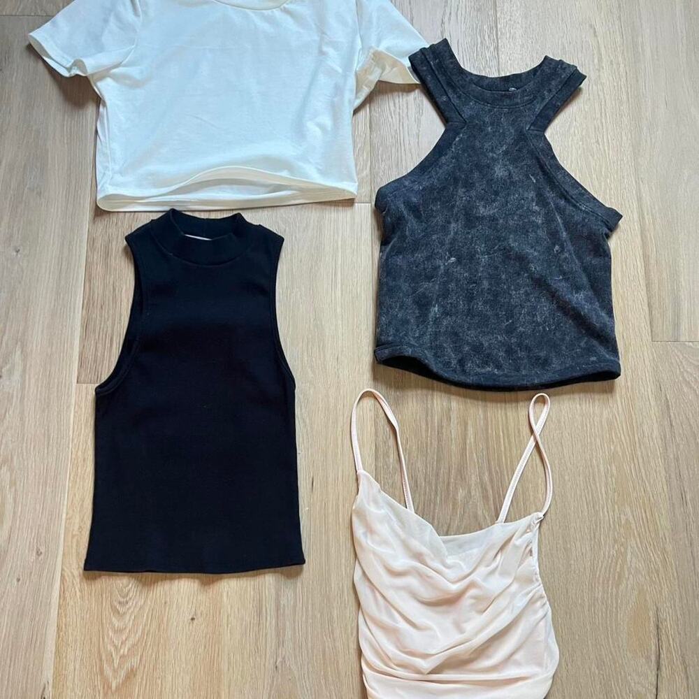 Bundle of 4 tank tops basic tank tops, cami tee shirt and high neck combo